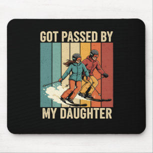 Clic Ski Couple Got Ped By My Daughter Retro Style Mouse Mat