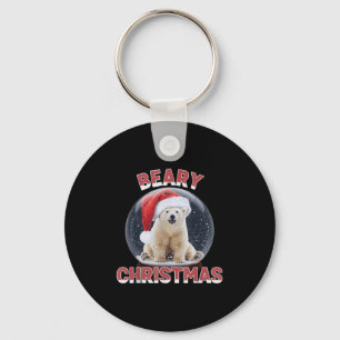 Clic Snow Globe Christmas Lar Bear Key Ring