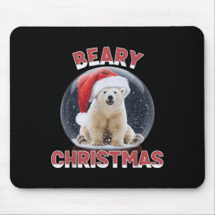 Clic Snow Globe Christmas Lar Bear  Mouse Mat