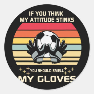 Clic Soccer Player Goalie Gloves Classic Round Sticker