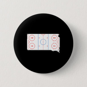Clic South Dakota Hockey Rink Sd State Map Outline 6 Cm Round Badge