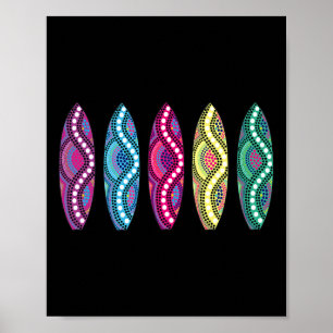 Clic Surfboard Quiver- Surfing Inspired Colorful D Poster