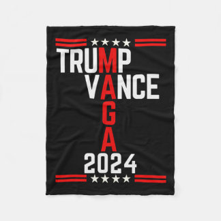 Clic Trump Vance 2024 Retro Stripe Trump Jd Vance Fleece Blanket