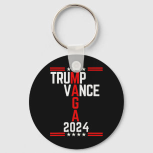 Clic Trump Vance 2024 Retro Stripe Trump Jd Vance Key Ring