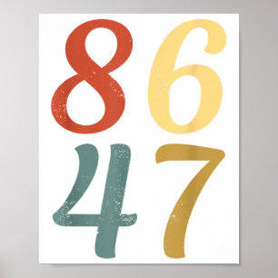 Clic Vintage 80s Style 86 47 Anti Trump 8647 Poster