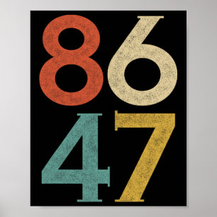 Clic Vintage 80s Style 86 47 Anti Trump  Poster