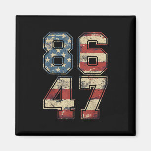 Clic Vintage 80s Style 86 47 Anti Trump Usa Flag Magnet