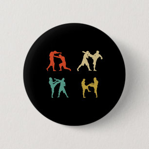 Clic Vintage Style Kickboxing Mens Womens Gift  6 Cm Round Badge