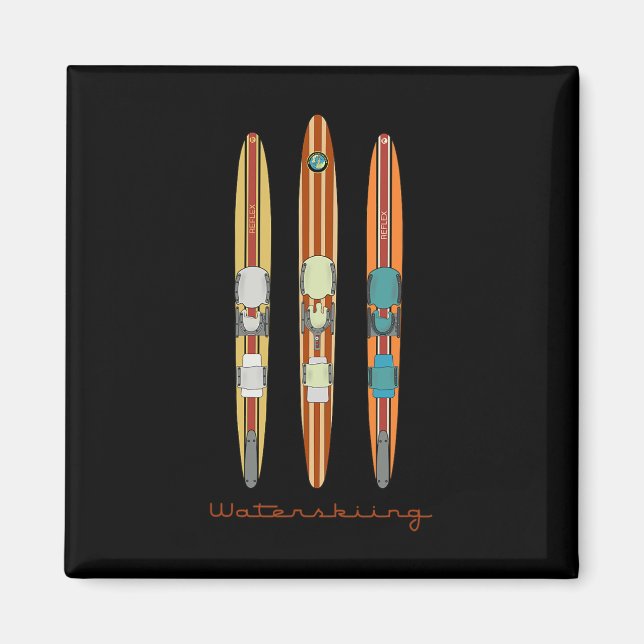 Clic Vintage Water Skis  Magnet (Front)