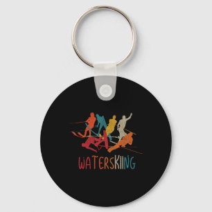 Clic Vintage Water Skis Water Skiing Enthusiast Sp Key Ring