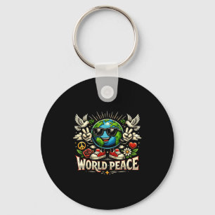 Clic Vintage World Peace Uplifting Kind Message Mo Key Ring