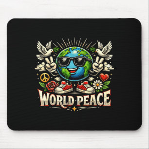 Clic Vintage World Peace Uplifting Kind Message Mo Mouse Mat