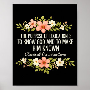 Clical Conversation Homeschool Mom Christian Flowe Poster
