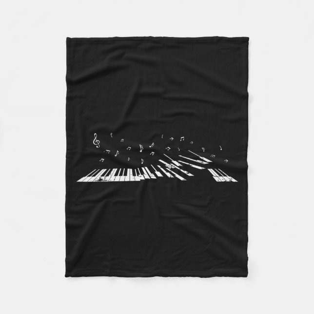 Clical Music Ano Player Gift Music Notes Ano  Fleece Blanket (Front)