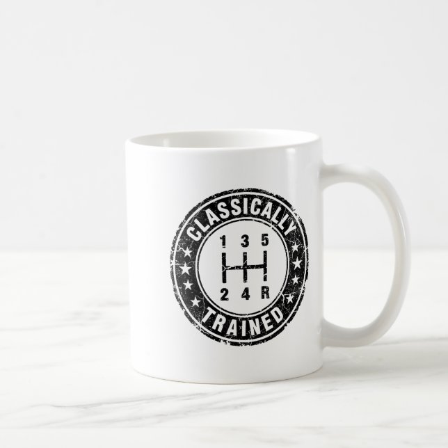 Clically Trained Car Guy Manual Transmission Stick Coffee Mug (Right)