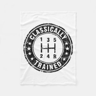 Clically Trained Car Guy Manual Transmission Stick Fleece Blanket