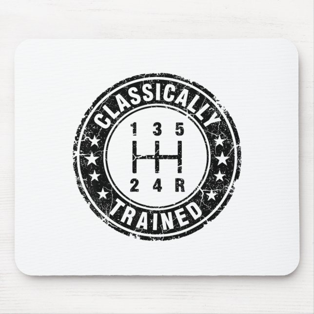 Clically Trained Car Guy Manual Transmission Stick Mouse Mat (Front)