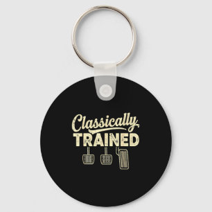 Clically Trained Manual Car Pedals Driving Humor Key Ring