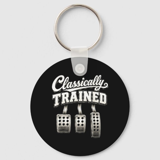 Clically Trained Manual Stick Shift Gearhead Men Key Ring (Front)