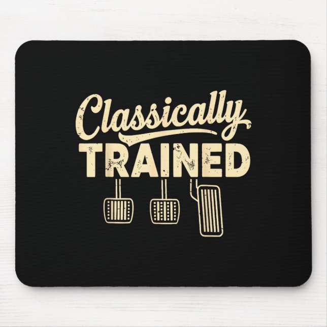 Clically Trained Retro Racing Three Pedals Manual  Mouse Mat (Front)