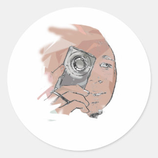 click classic round sticker