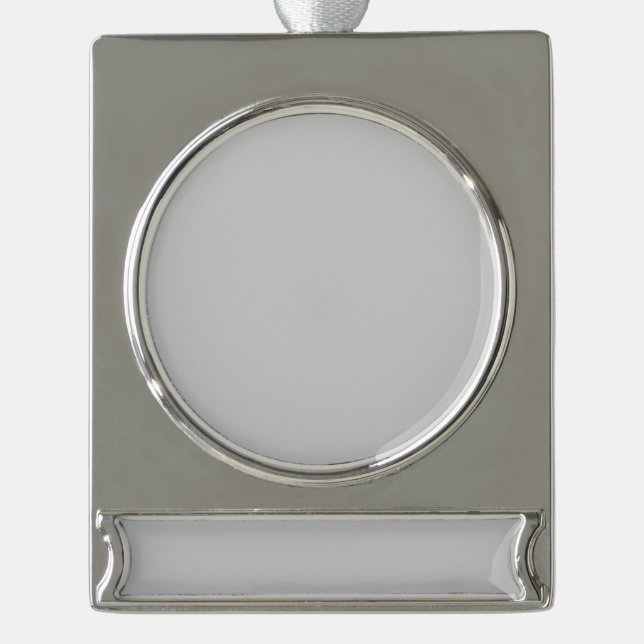 Click Customise it Change to Your Own Silver Plated Banner Ornament (Front)