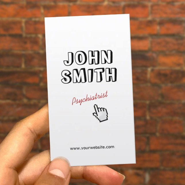 Click! Outline Text Psychiatrist Business Card (Creator Uploaded)