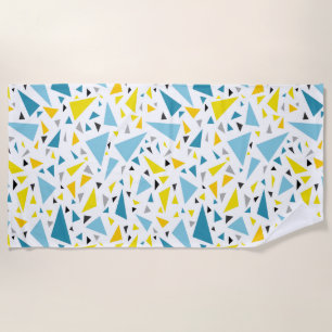 Click to favourite design Yellow and blue triangl Beach Towel