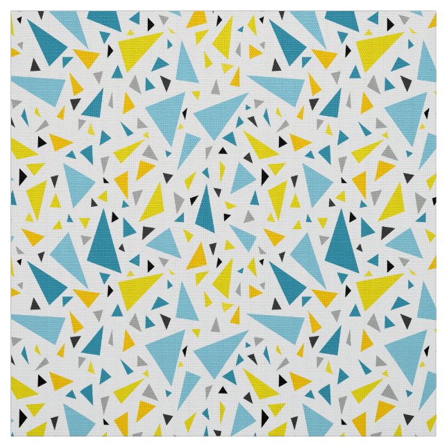 Click to favourite design  Yellow and blue triangl Fabric (Swatch)