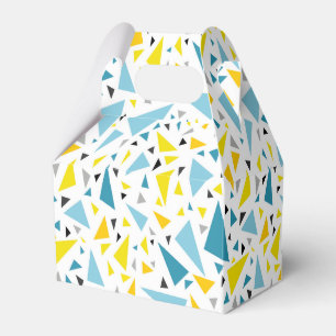 Click to favourite design Yellow and blue triangl Favour Box