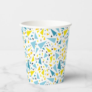 Click to favourite design Yellow and blue triangl Paper Cups