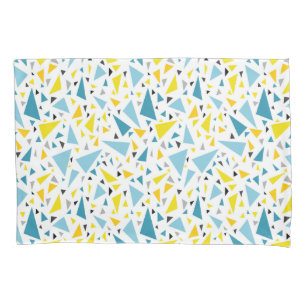 Click to favourite design Yellow and blue triangl Pillowcase