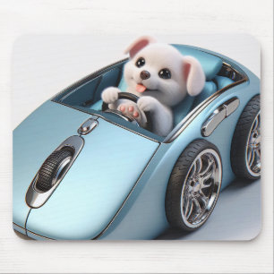 Click & Vroom: Puppy Driver Edition Mouse Mat
