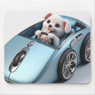 Click & Vroom: Puppy Driver Edition Mouse Mat