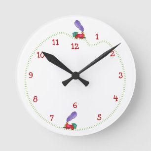 Clickety Clack Train Time Round Clock