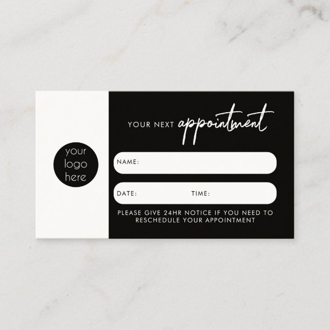 Client Appointment Card QR Code Business Logo  (Front)
