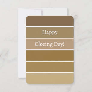 Client Congratulations New Home Brown Paint Chip Card