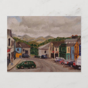 Clifden Ireland Cityscape Impressionistic Painting Postcard