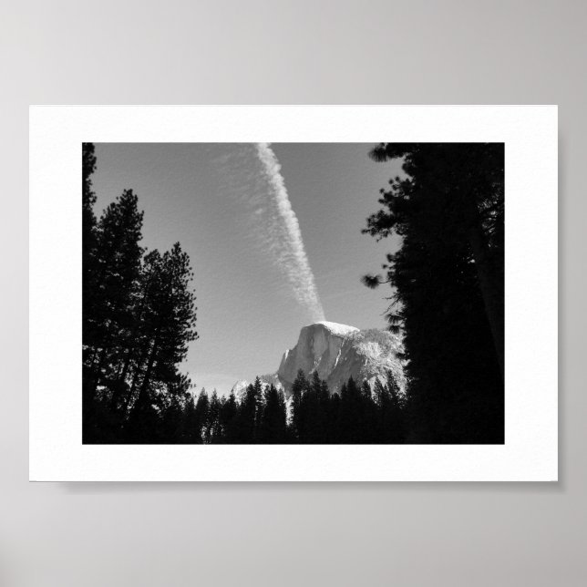 Cliff Cloud Yosemite Sky Black and White Poster (Front)