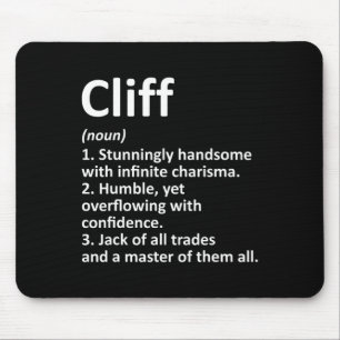 Cliff Definition Personalized Name Funny Birthday Mouse Mat