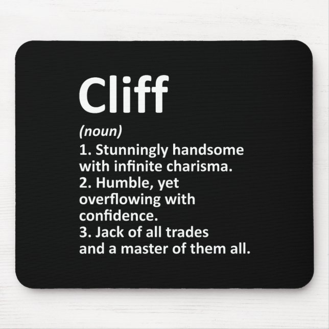 Cliff Definition Personalized Name Funny Birthday  Mouse Mat (Front)