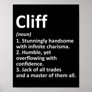 Cliff Definition Personalized Name Funny Birthday  Poster