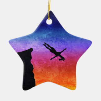 Cliff Dive Unicorn Ceramic Tree Decoration