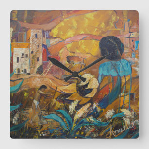 Cliff Dwellers Square Wall Clock