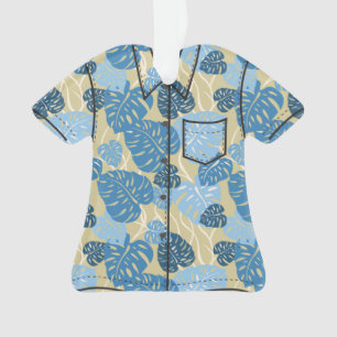Cliff Hanger Hawaiian Monstera Leaf Aloha Shirt Ornament