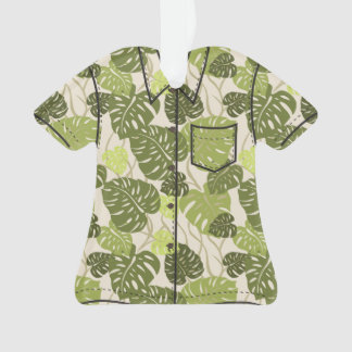 Cliff Hanger Hawaiian Monstera Leaf Aloha Shirt Ornament