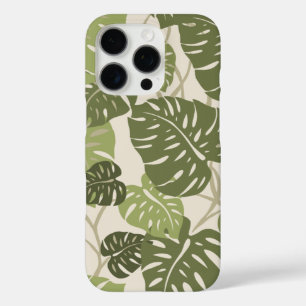 Cliff Hanger Hawaiian Monstera Leaf Green iPhone 16 Pro Case