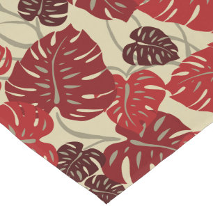 Cliff Hanger Hawaiian Monstera Leaf Short Table Runner