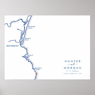 Cliff House Maine Wedding Modern Guest Book Poster