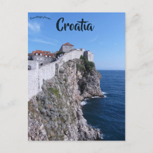 Cliff in Dubrovnik Croatia Postcard